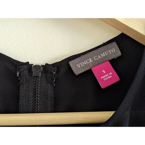 Vince Camuto Size Small Colorblock Blouse Shirt Black Blue Green White Zipper - Picture 4 of 7